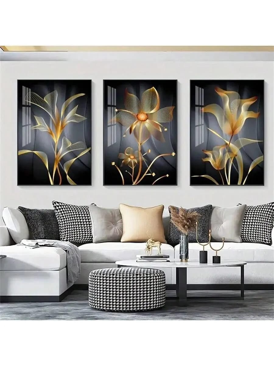 Set Of 3 Sticky Wooden Frames For Wall Decore Aesthatic Art / Sticky Phototiles For Room Wall Decoration