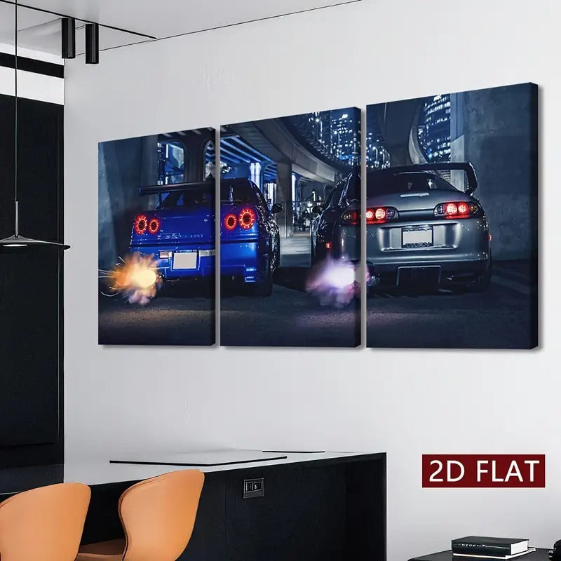 Set of 3 Premium wall art sticky woode