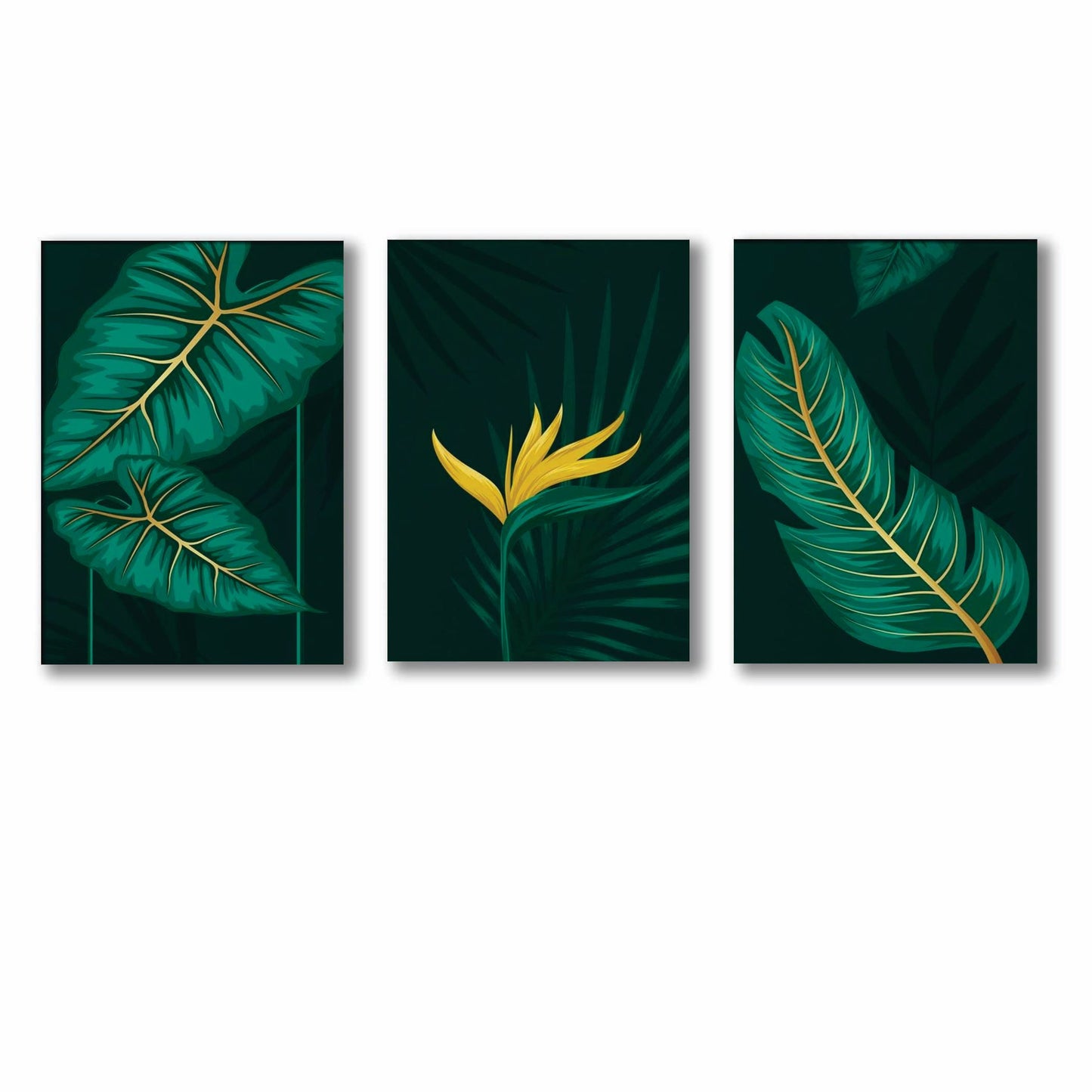 Set of 3 Premium Wall Art Photo Tiles – Modern Home Decor Sets 8x11 | With Frame