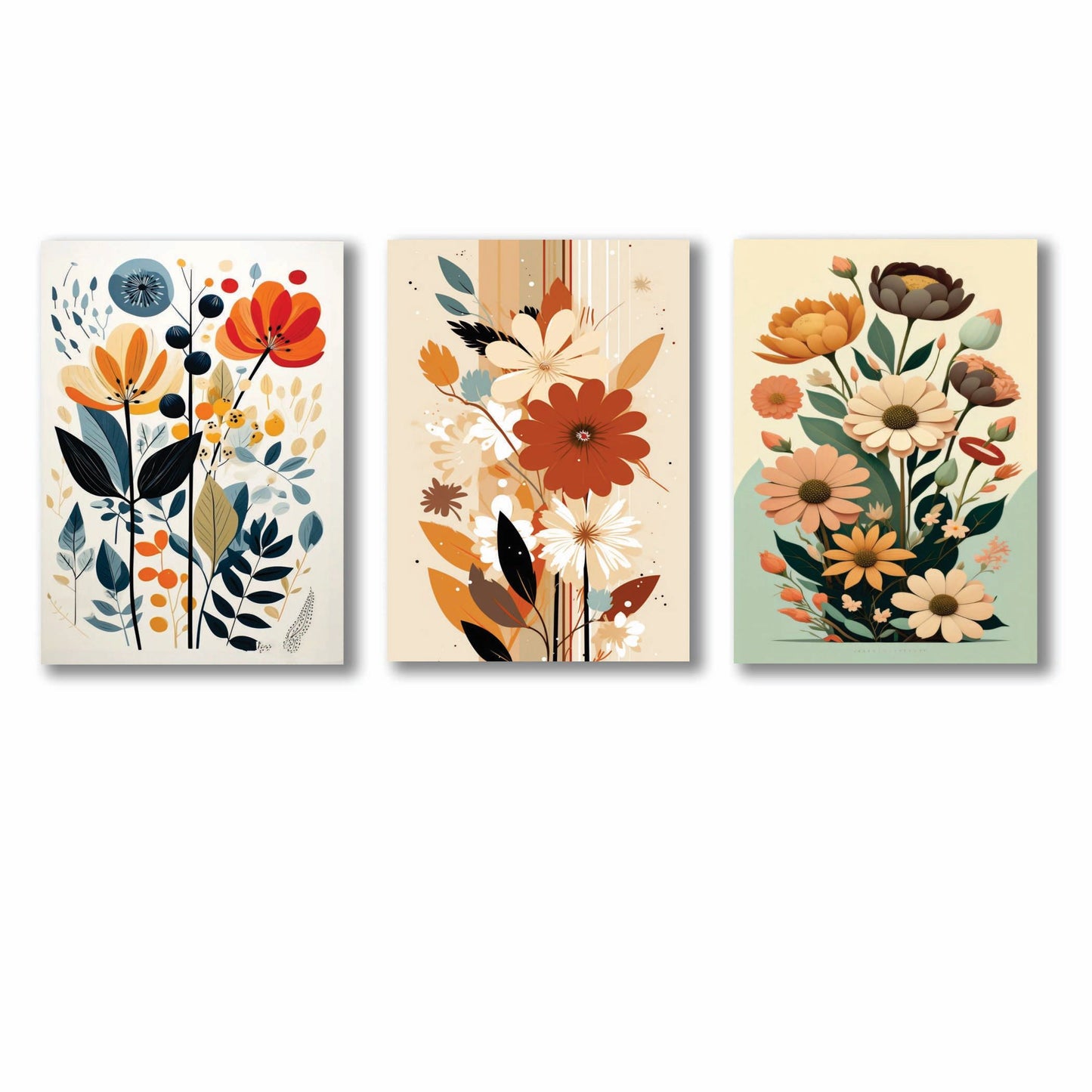 Set of 3 Premium Wall Art Photo Tiles – Modern Home Decor Sets 8x11