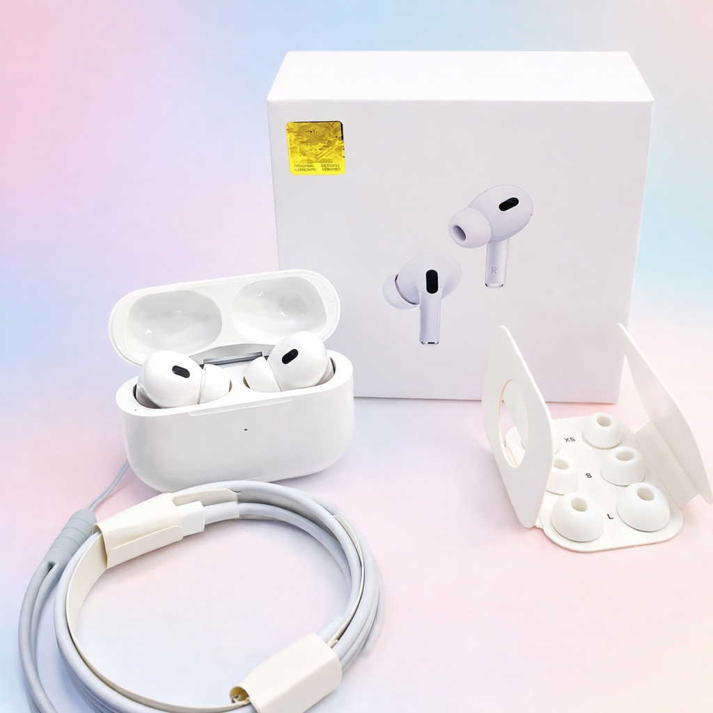riginal White Pro 2 Box Pack Wireless Earbuds with All Accessories – White