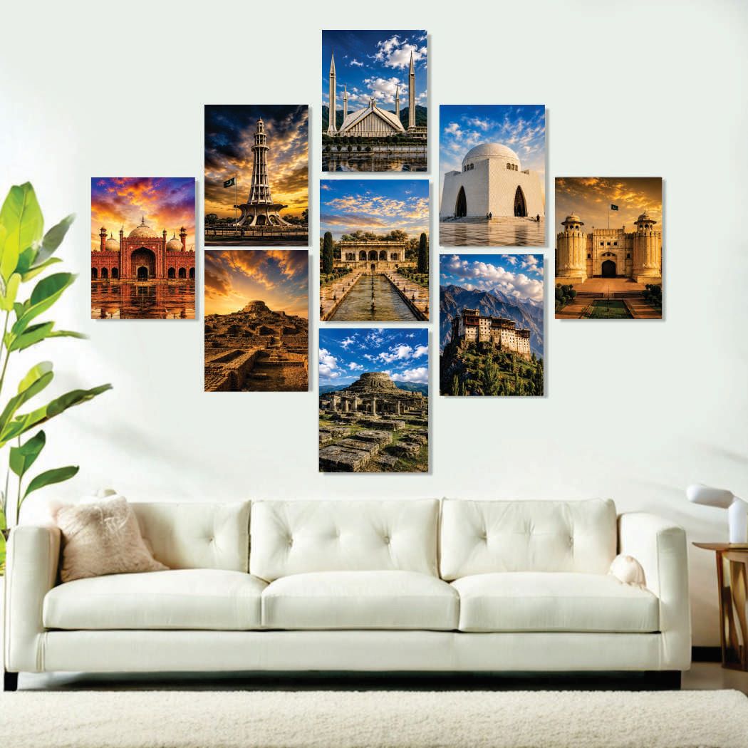 Set of 9 Premium Wall Art Photo Tiles – Modern Home Decor Sets 8x11