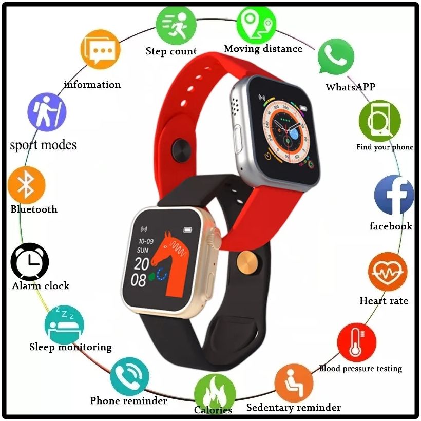 Bluetooth Call Heart Rate Sport Smartwatch With Fitpro App Orange