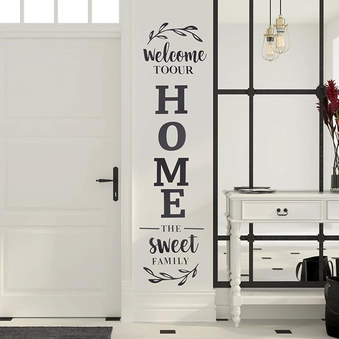 3d wall art "Welcome to Our Home the Sweet Family" Wall Decoration for Home Office Dorm - 46 inch