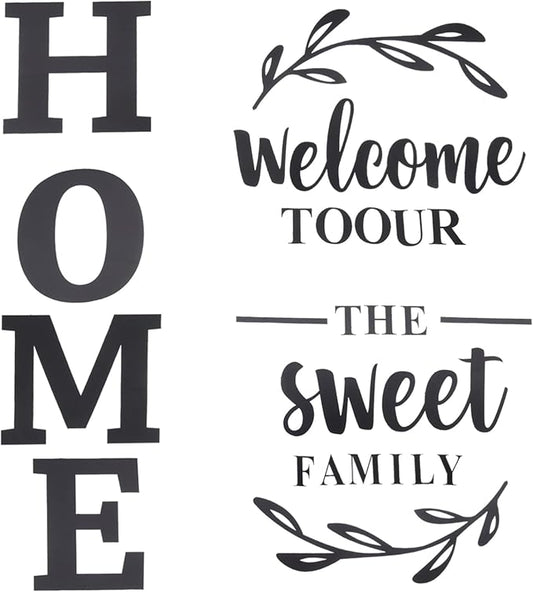 3d wall art "Welcome to Our Home the Sweet Family" Wall Decoration for Home Office Dorm - 46 inch