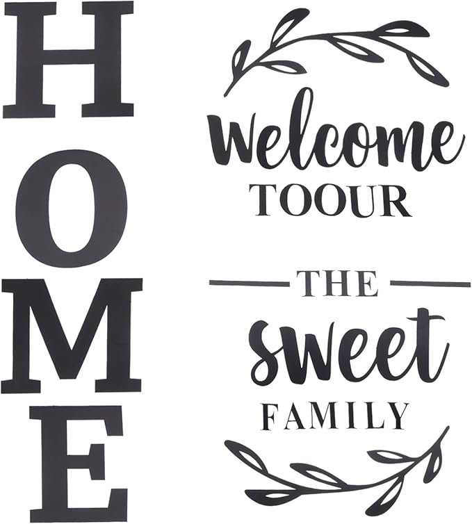 3d wall art "Welcome to Our Home the Sweet Family" Wall Decoration for Home Office Dorm - 46 inch