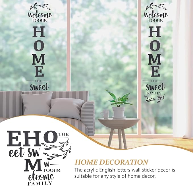 3d wall art "Welcome to Our Home the Sweet Family" Wall Decoration for Home Office Dorm - 46 inch