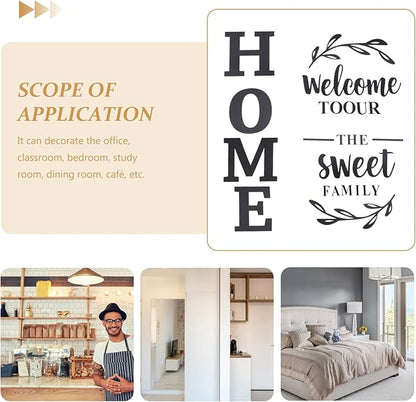 3d wall art "Welcome to Our Home the Sweet Family" Wall Decoration for Home Office Dorm - 46 inch