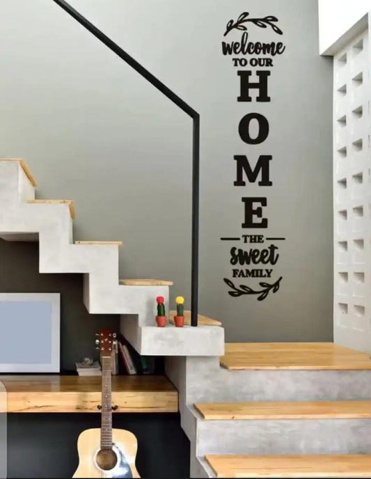 3d wall art "Welcome to Our Home the Sweet Family" Wall Decoration for Home Office Dorm - 46 inch