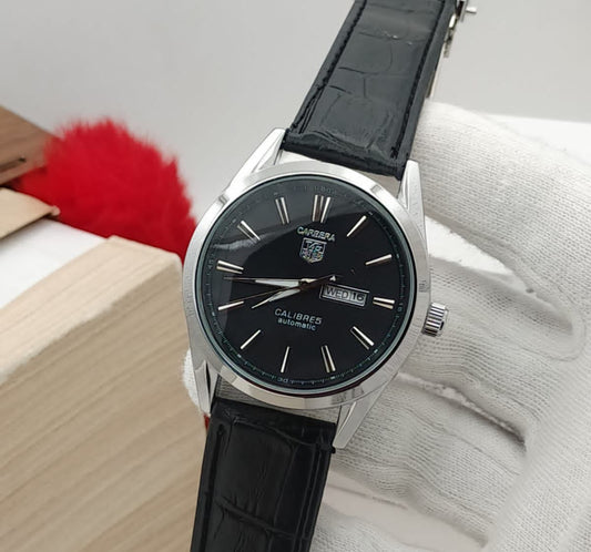 Carrera Calibre 5 - Luxury Swiss Watch With Leather Strap Mens Watch Wrist Watch | Best Quality Men Watch