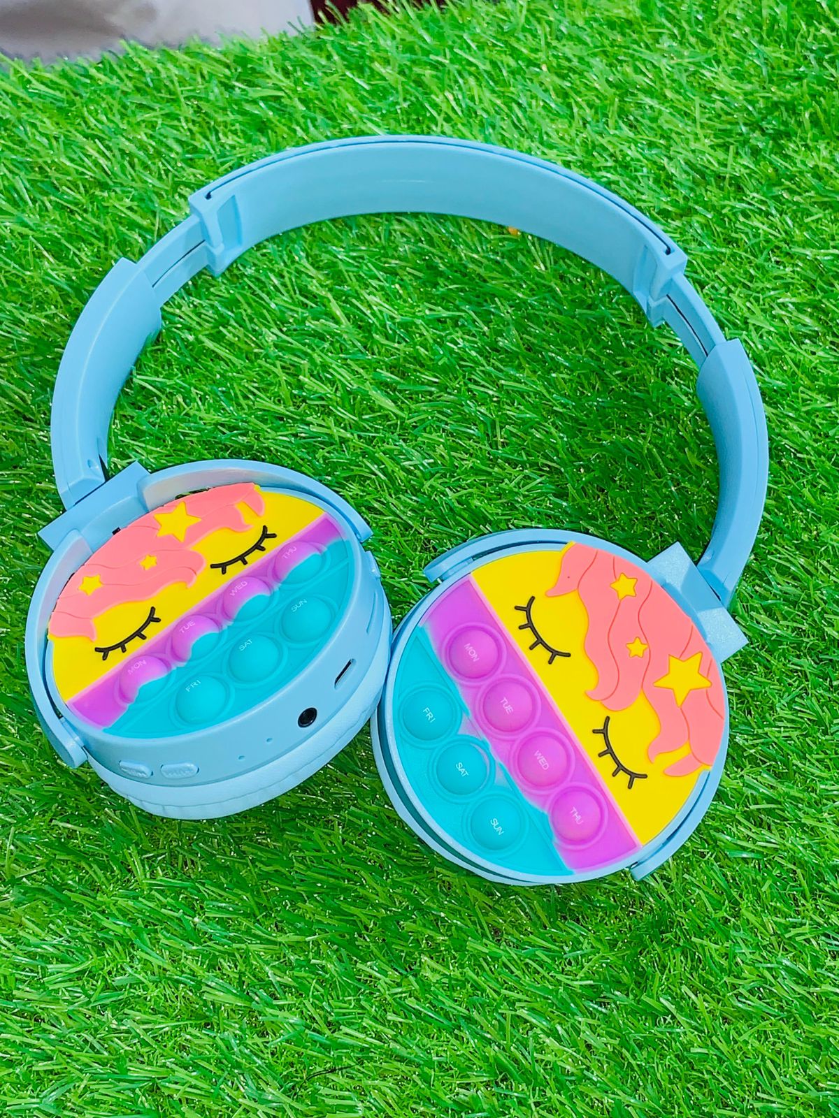 Cute Pop It Wireless Bluetooth Headphones Foldable Headset With Memory Card Support