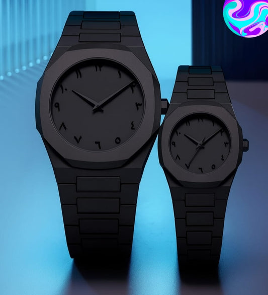 White and Black Aura Couple Watch – Elegant Matching Timepieces, Stylish Fashion Accessories for Men and Women