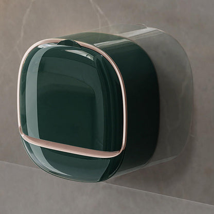 1Pc Wall Mounted Soap Holder With Drain Tray