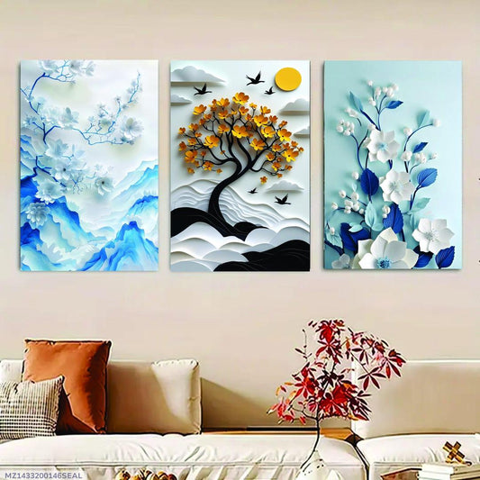 Set of 3 Wall Art Wooden Phototile Frames for Wall Deco