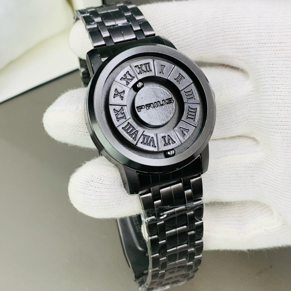 Black Stainless Steel Magnetic Ball Watch Providing Modern Design Everyday Style Support
