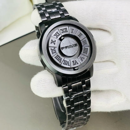 Black Stainless Steel Magnetic Ball Watch Providing Modern Design Everyday Style Support