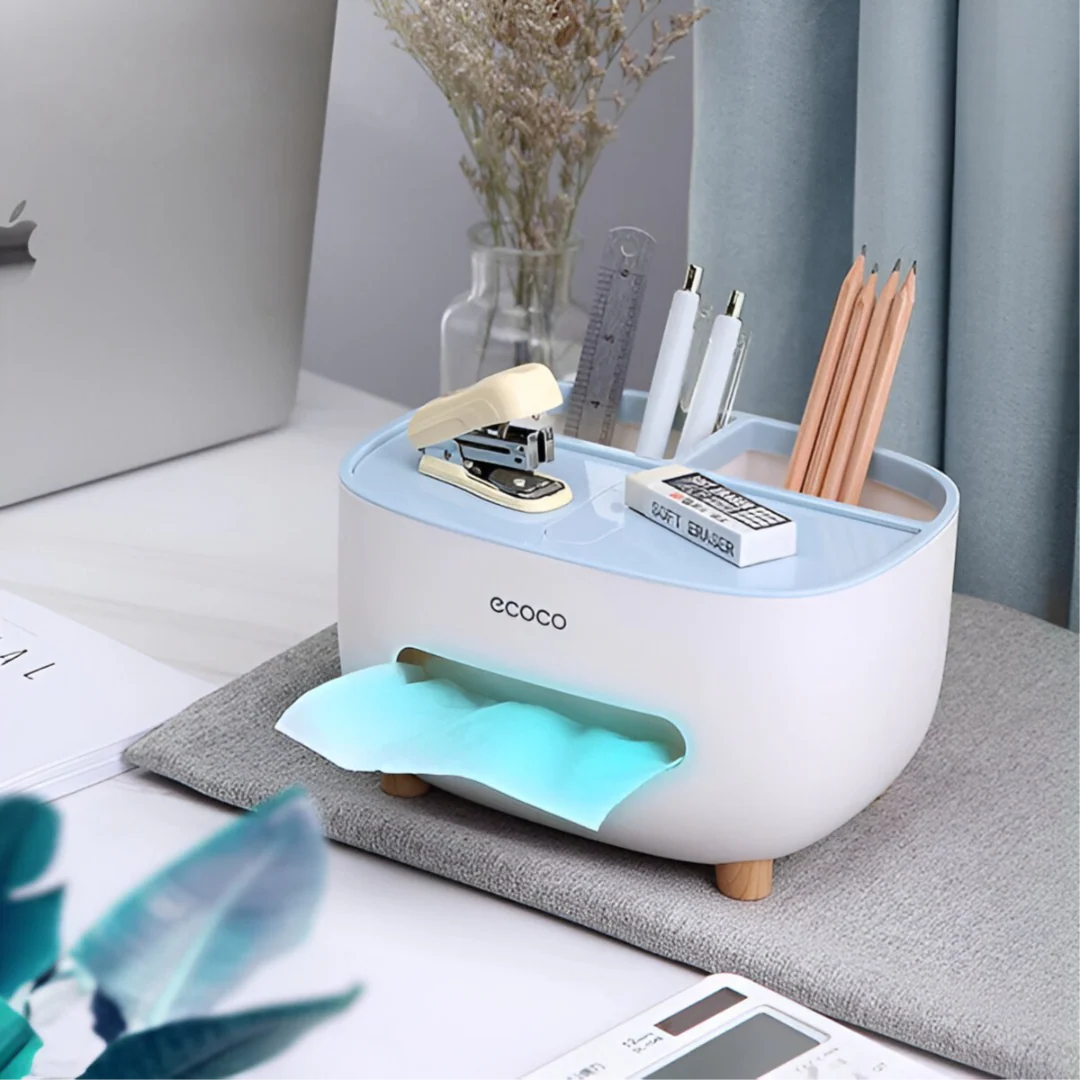 Ecoco Tissue Box With Multifunctional Storage Drawer Creative Desk