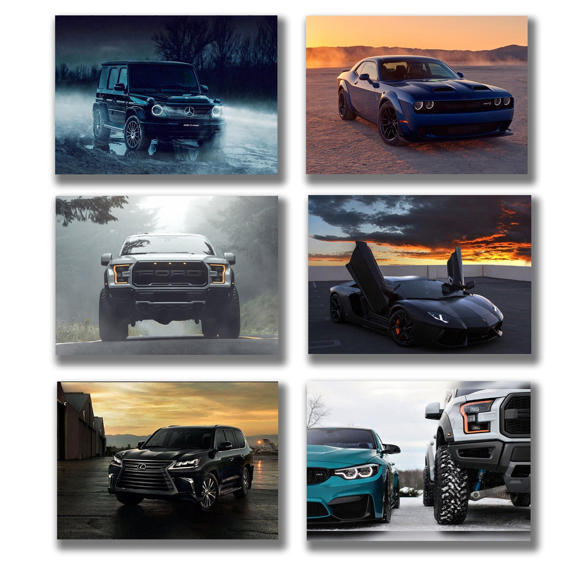 Set of 6 Premium Wall Art Photo Tiles