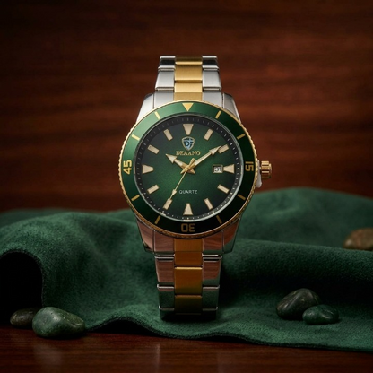 Premium Men's Stainless Steel Quartz Watch – Classic Dial Luxury Business Watch with Date Display