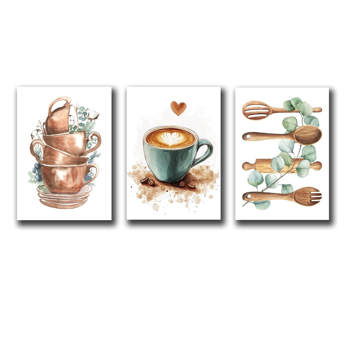 Set of 3 Premium Wall Art Photo Tiles – Modern Home Decor Sets 8x11