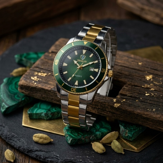 Premium Men's Stainless Steel Quartz Watch – Classic Dial Luxury Business Watch with Date Display