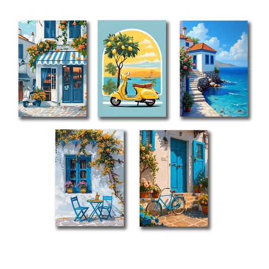 Set of 5 Premium Wall Art Photo Tiles – Modern Home Decor Sets 8x11