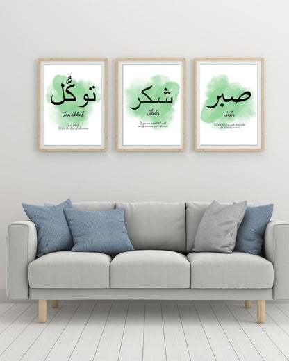 Set of 3 Premium Wall Art Photo Tiles – Modern Home Decor Sets 8x11