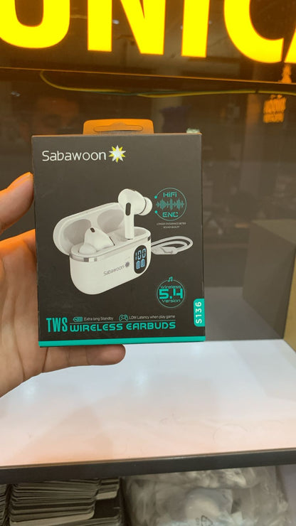 Sabawoon ST36 TWS  Earbuds 5.4 with ENC & Digital Display