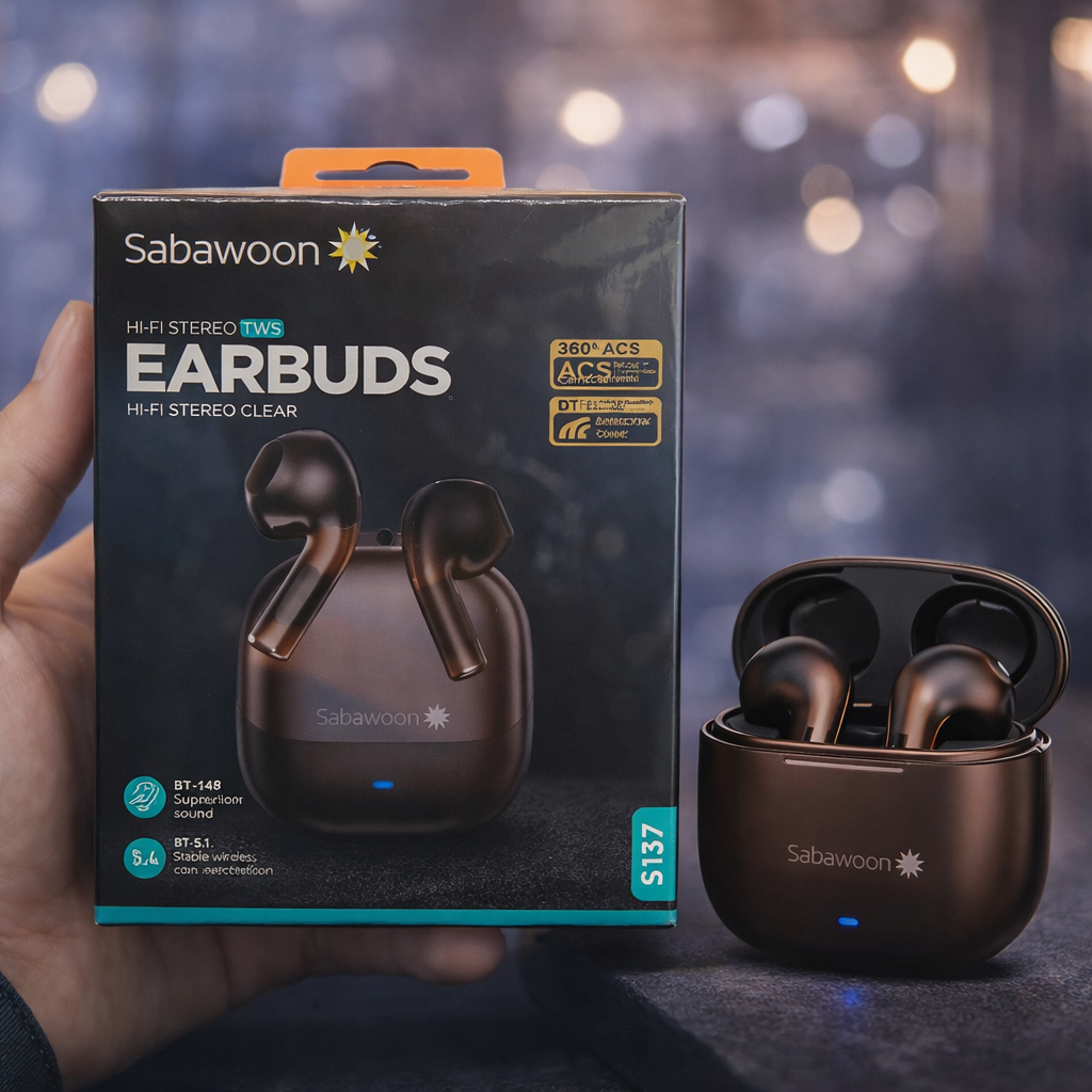 Premium Sabawoon S137 Earbuds  5.4 Type-C Charging earbuds