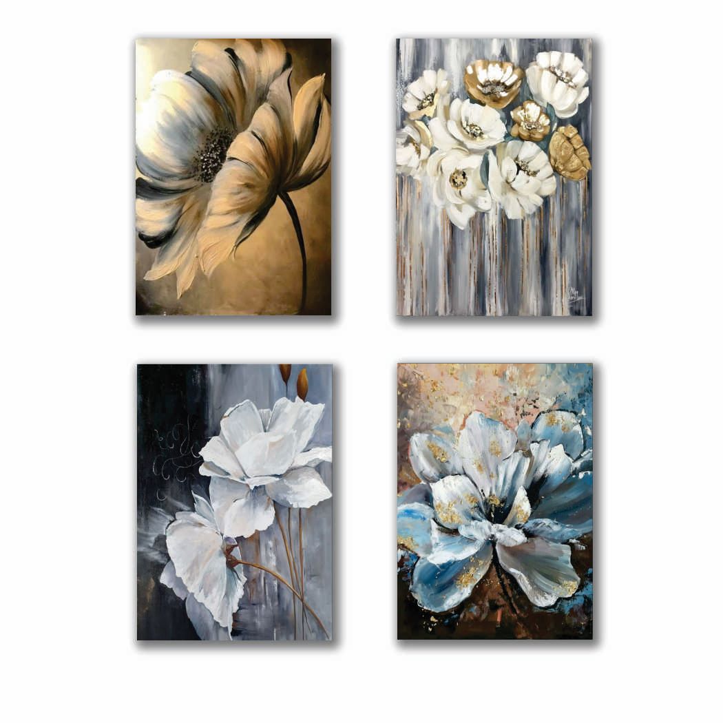Set of 4 Premium Wall Art Photo Tiles – Modern Home Decor Sets 8x11