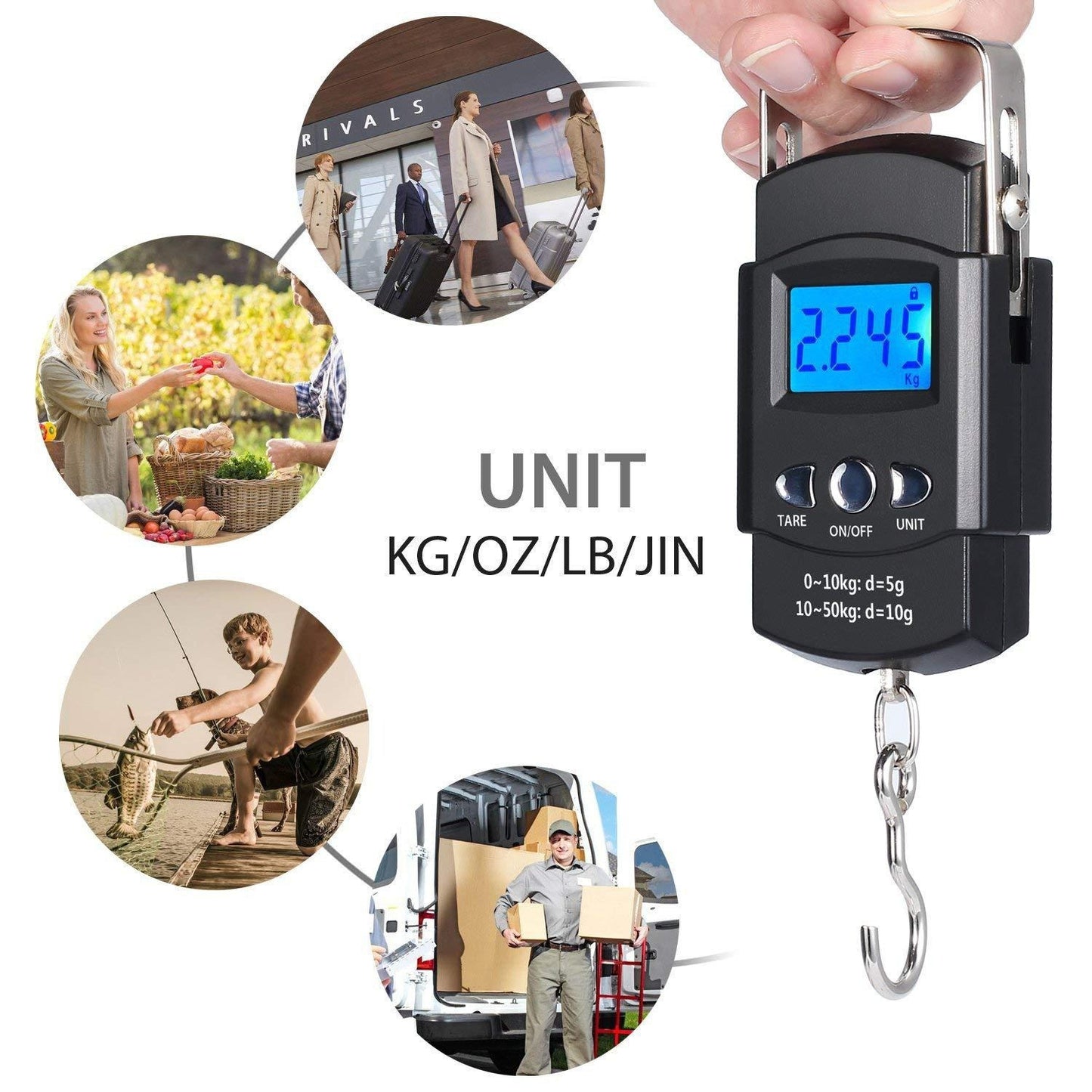 Scale 50Kg 5g LCD Digital Display Handheld Mini Electronic Weighting Scale