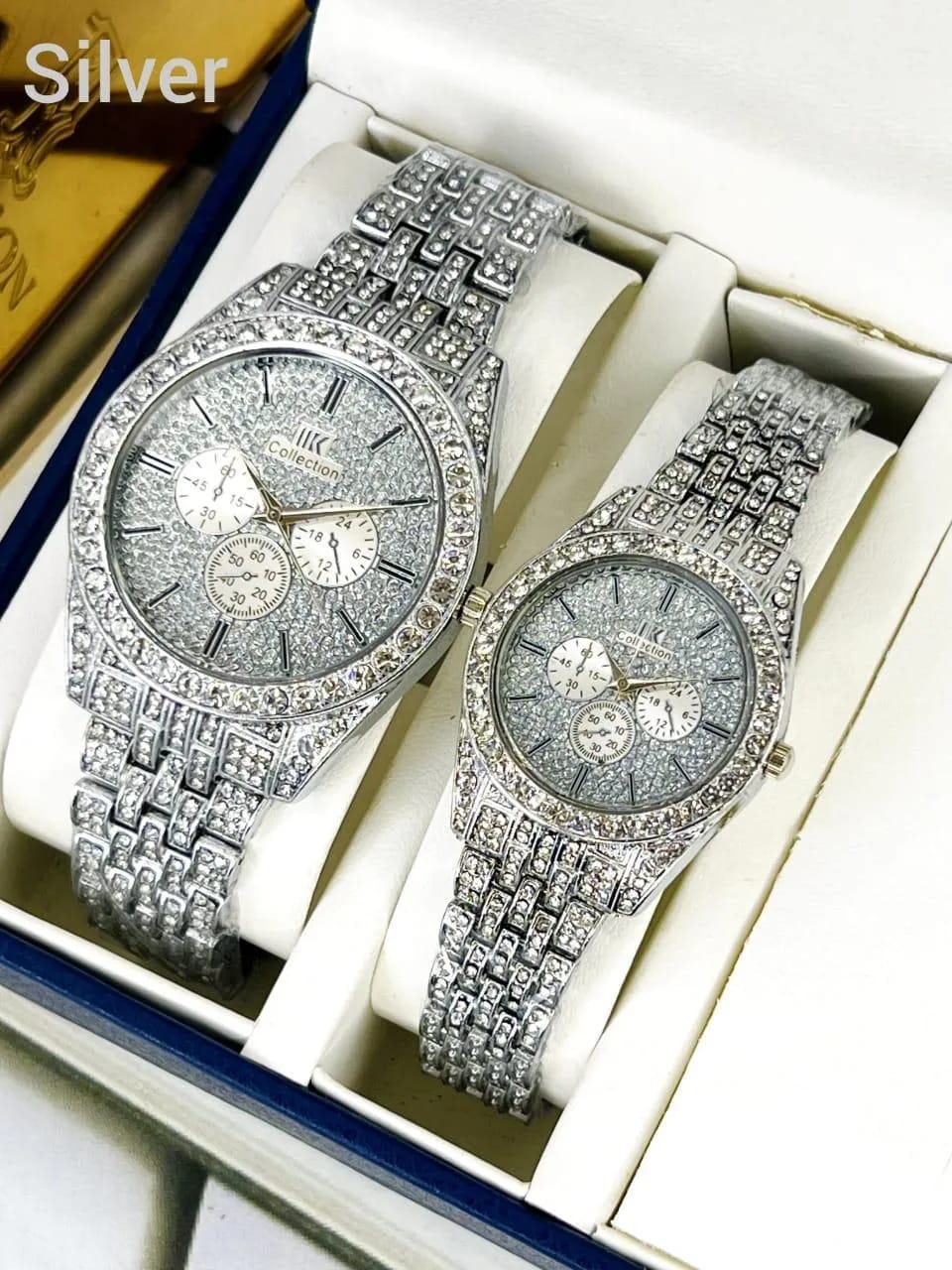 Luxury Diamond-Accented Couple Watch Set