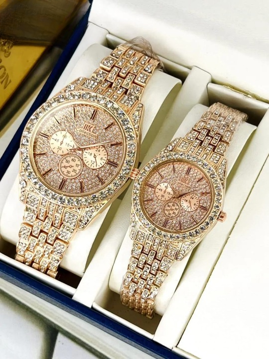 Luxury Diamond-Accented Couple Watch Set