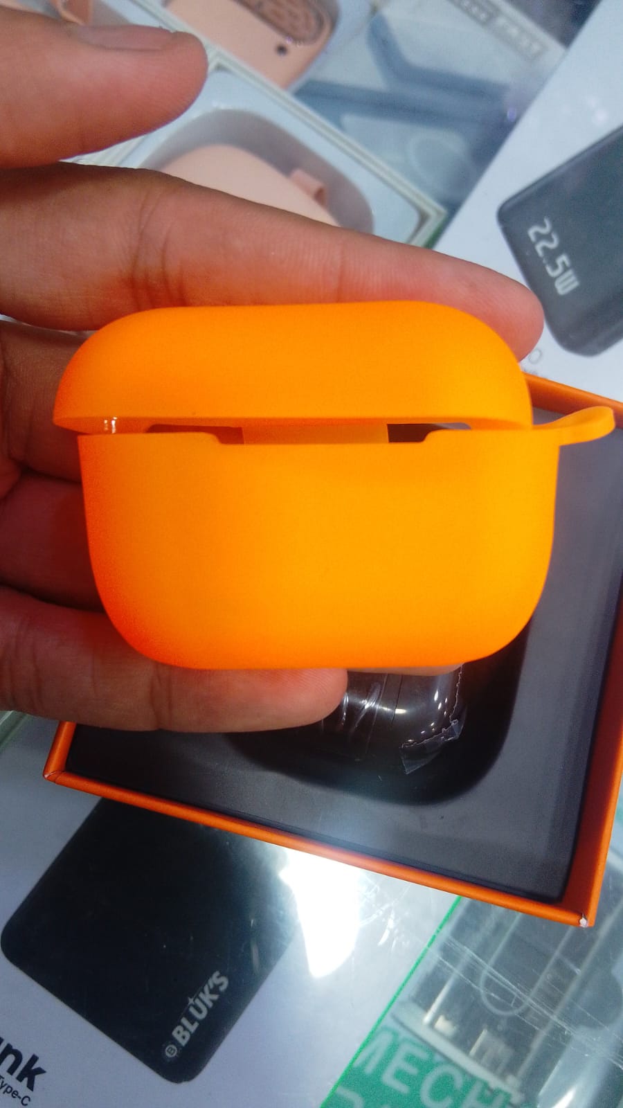 Pro 2 Wireless Earbuds with Orange Protective Silicon Case – True Wireless Bluetooth Earphones