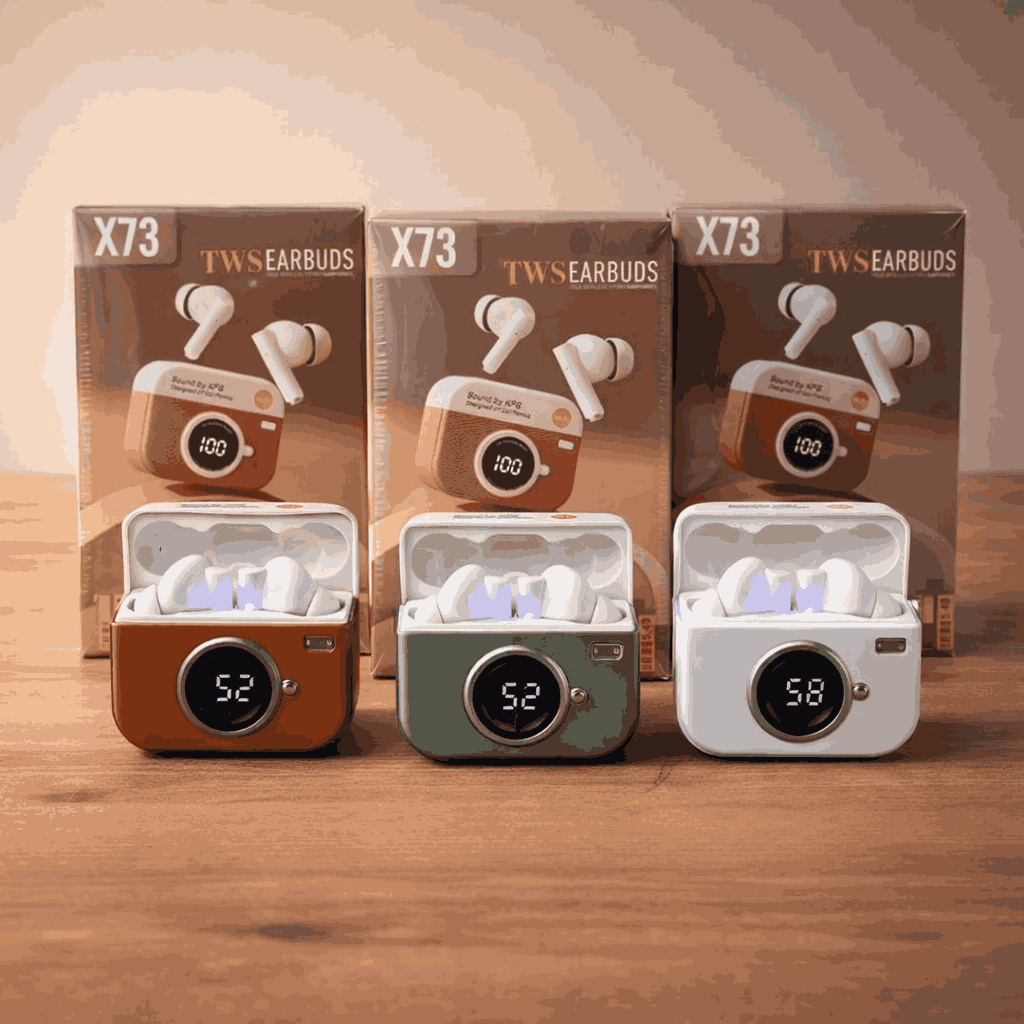 X73 TWS Wireless Earbuds Game Box Edition – True Wireless Stereo Earphones with Retro Retro