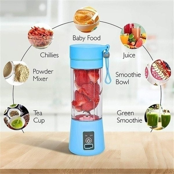 Portable 6 cuts Blender Home USB Rechargeable Electric Fruit