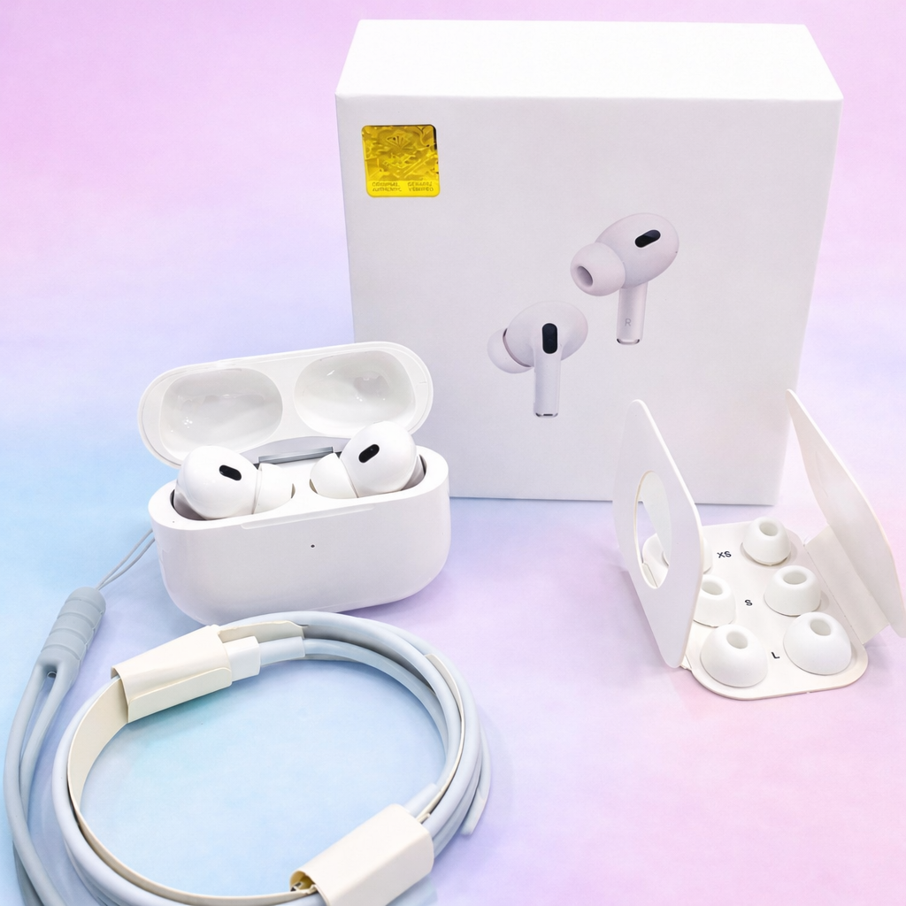 riginal White Pro 2 Box Pack Wireless Earbuds with All Accessories – White