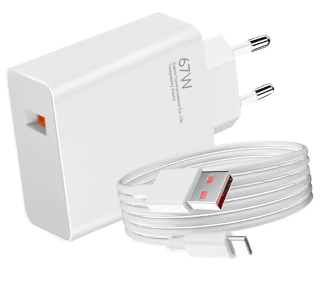Xiaomi 67W Mini Fast Charging Power Adapter with Type-A Port & Charging Cable