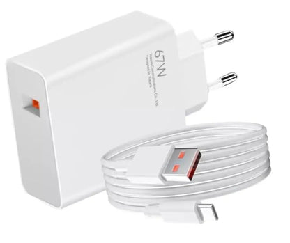 Xiaomi 67W Mini Fast Charging Power Adapter with Type-A Port & Charging Cable