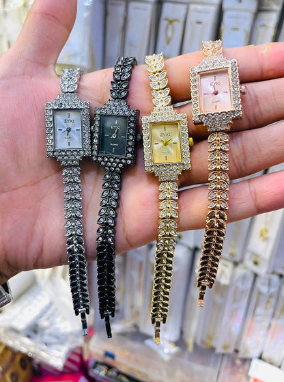 Elegance Imported Korean Shape Trending Leaf Watch for Women