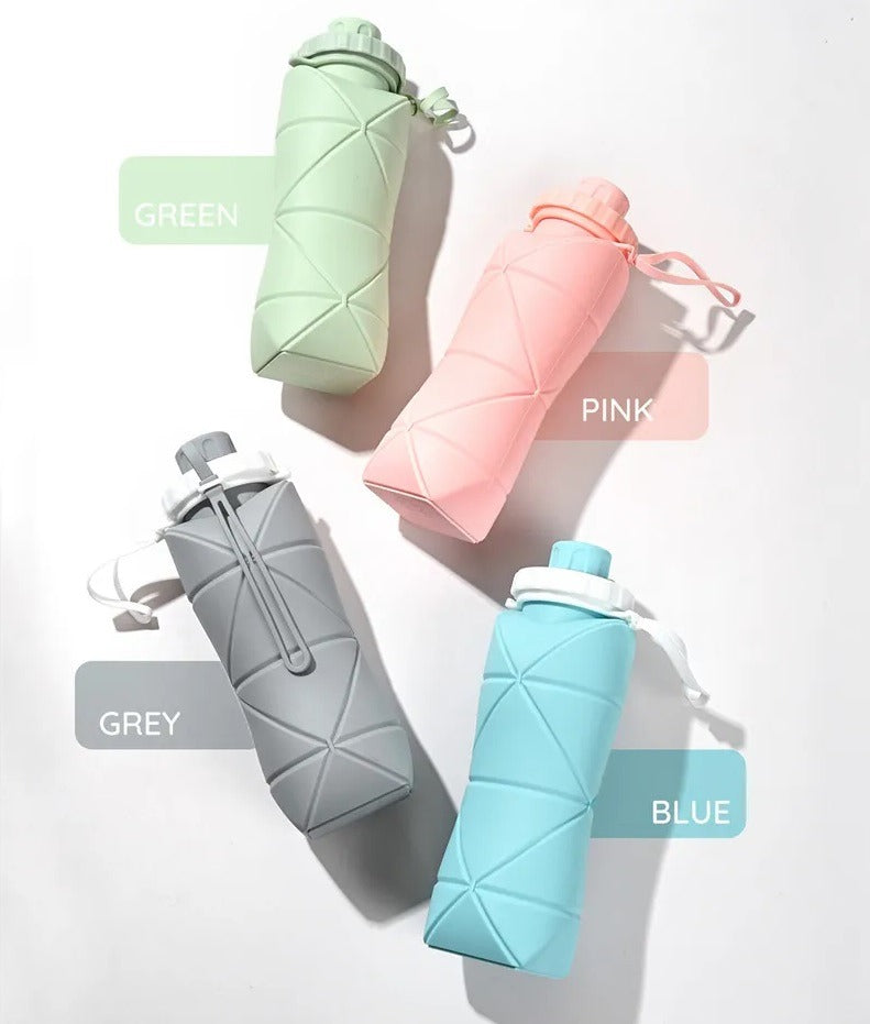 600ML Silicone Folding Bottle |Travel Bottle  (Random Color)