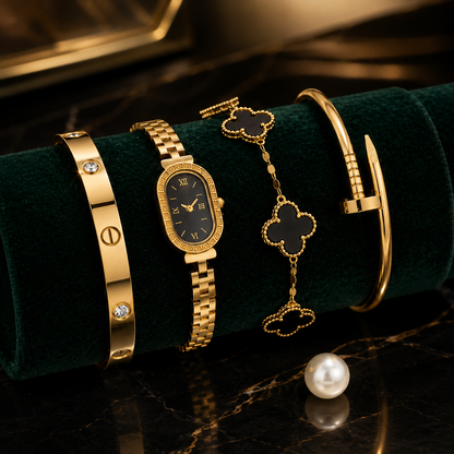 Premium and Classic 4 Piece Bracelet, Watch And Bangle Combo