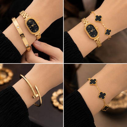 Premium and Classic 4 Piece Bracelet, Watch And Bangle Combo