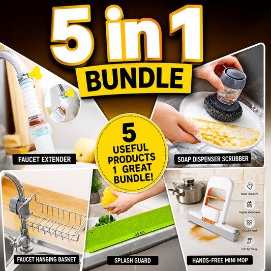 5-in-1 Ultimate Kitchen Cleaning & Sink Organizer Bundle