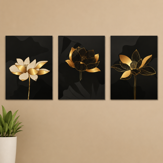 Set of 3 Wall Art Wooden Phototile Frames for Wall Decor