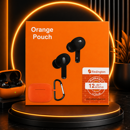 Pro 2 Wireless Earbuds with Orange Protective Silicon Case – True Wireless Bluetooth Earphones