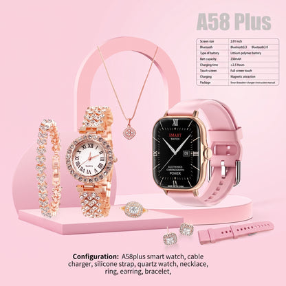 Best Offer A58 Plus 6 in 1 - Smartwatch For Women | Best Quality Smart Watch For Girls | Perfect For Gift - Random Color