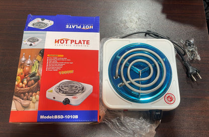 Electric Stove For Cooking - Hot Plate Heat Up In Just 2 mins - Easy to Clean -Metal Body (random color )