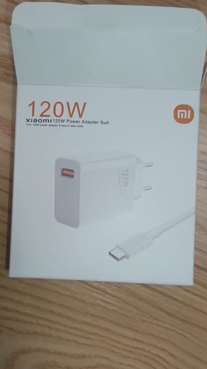 XIAOMI 120W EU PLUG QC3.0 FAST QUICK WALL CHARGER WITH CABLE