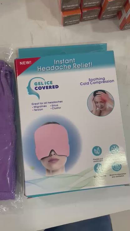 Migraine Relief Cap With Box - Instant Headache Relief Hat Reusable Gel Cap